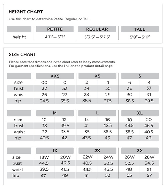 Quacker Factory Size Guide