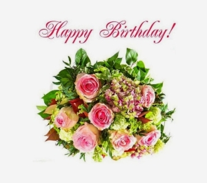@marianneagnes colorful flowers bouquet. happy birthday! card concept