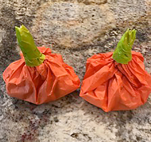 Tissue Paper Pumpkins by Angel