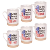 God Bless America Mugs (Set of 6)