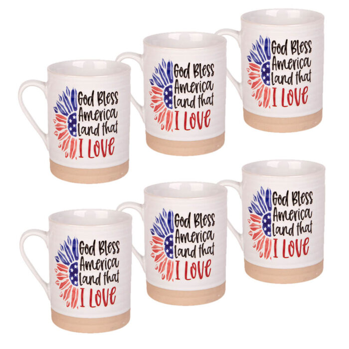 God Bless America Mugs (Set of 6)